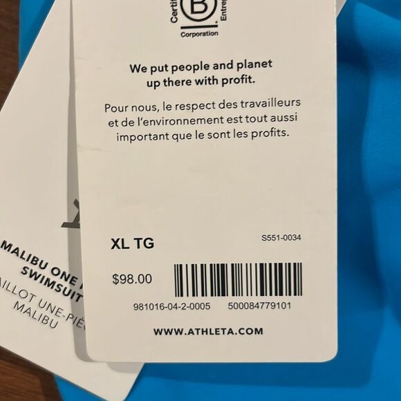 Athleta Malibu one piece swimsuit Santorini blue size XL. - Picture 7 of 9
